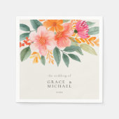 明モダンエレガントるいフローラ結婚の スタンダードカクテルナプキン (正面)