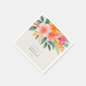 明モダンエレガントるいフローラ結婚の スタンダードカクテルナプキン (角)