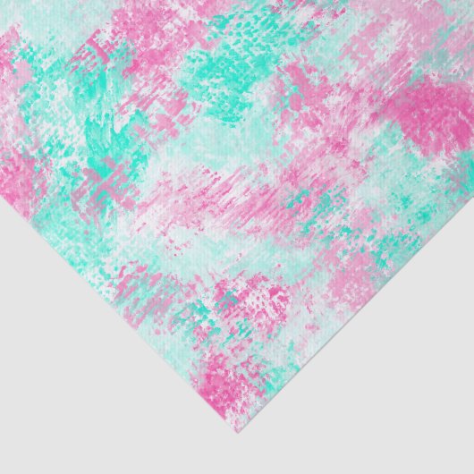 明モダンガーリーるいピンクのティール(緑がかった色)絵を描スプッチ 薄葉紙 (詳細)