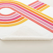 明モダンガーリーるい色の曲線ストライプパターン シェルパブランケット (3/4)