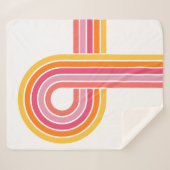 明モダンガーリーるい色の曲線ストライプパターン シェルパブランケット (正面(横))