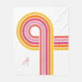 明モダンガーリーるい色の曲線ストライプパターン フリースブランケット (正面)