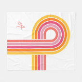 明モダンガーリーるい色の曲線ストライプパターン フリースブランケット (正面(横))