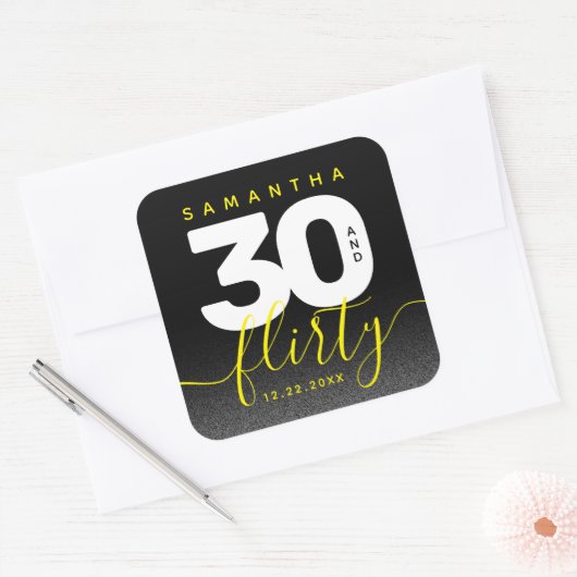 明モダンガーリーるい黄色30と気のあるそぶりをした スクエアシール (封筒)