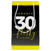 明モダンガーリーるい黄色30と気のあるそぶりをした スモールペーパーバッグ (正面)