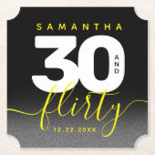 明モダンガーリーるい黄色30と気のあるそぶりをした ペーパーコースター (正面)