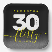 明モダンガーリーるい黄色30と気のあるそぶりをした ペーパープレート (正面)