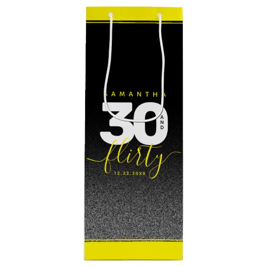 明モダンガーリーるい黄色30と気のあるそぶりをした ワインギフトバッグ (正面)