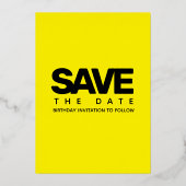 明モダンガーリーるい黄色30と気のあるそぶりをした 箔招待状 (裏面)