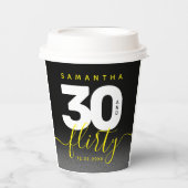 明モダンガーリーるい黄色30と気のあるそぶりをした 紙コップ (正面)