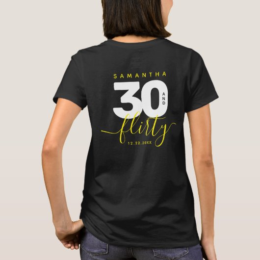 明モダンガーリーるい黄色30と気のあるそぶりをした Tシャツ (裏面)