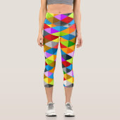 明モダンファンキーカラフル三角形 カプリレギンス (正面)