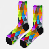 明モダンファンキーカラフル三角形 ソックス (左)