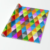 明モダンファンキーカラフル三角形 ラッピングペーパー (アンロールド)