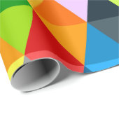 明モダンファンキーカラフル三角形 ラッピングペーパー (ロールコーナー)