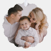 明モダン明メリー海軍の休日の写真 オーナメントカード (裏面)