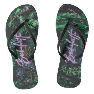 明モダン紫色のガーリーネオンバチェロレッテ ビーチサンダル