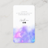 明モダン紫色の水彩爪、 ネイル 名刺 (裏面)