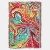 明ユニークるい色パタ絵画ーン買今 スローブランケット (正面縦)