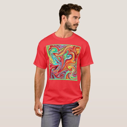 明ユニークるい色パタ絵画ーン買今 Tシャツ (正面フル)