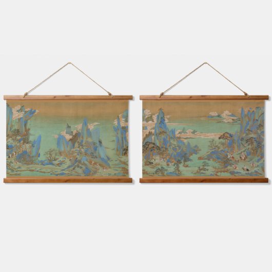 明中国の朝の旅の舒淇風景 吊り下げ型タペストリー (ダブル)