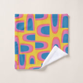 明予測できなるい黄色の抽象芸術図形 バスタオルセット (ウォッシュタオル)