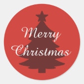  – 明伝統的るい赤 – Merry Christmas Sticker ラウンドシール (正面)