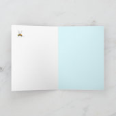 明図解入りの、写真付きのるい水色のワイルドフラワーカード サンキューカード (内部)