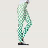 明市松模様にるい色から濃い緑のグラデーション レギンス (右)