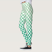明市松模様にるい色から濃い緑のグラデーション レギンス (左)