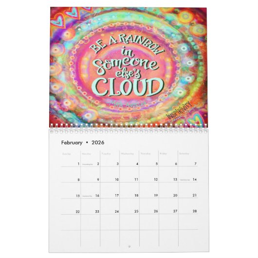 明感動的るいやる気を起こさせる カレンダー (2月 2026)