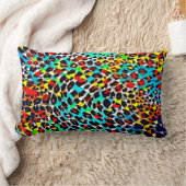 明数々の色モザイク ランバークッション (ブランケット)