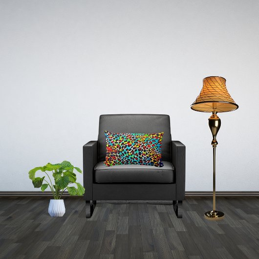 明数々の色モザイク ランバークッション