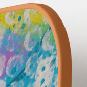 明数々の色抽象デザイン ピックルボールラケット (左詳細)