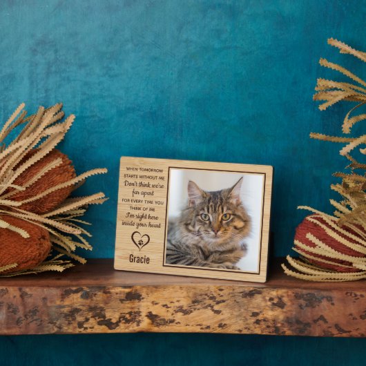 明日から猫の記念撮影 フォトプラーク (側面)