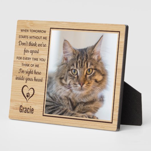 明日から猫の記念撮影 フォトプラーク (側面)