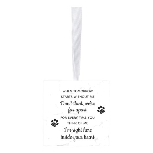 明日がペットなしで始まる時の記念写真 キューブオーナメント (右)