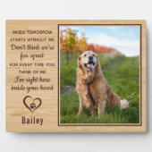 明日がペットの記念碑なしで始まる フォトプラーク (正面)