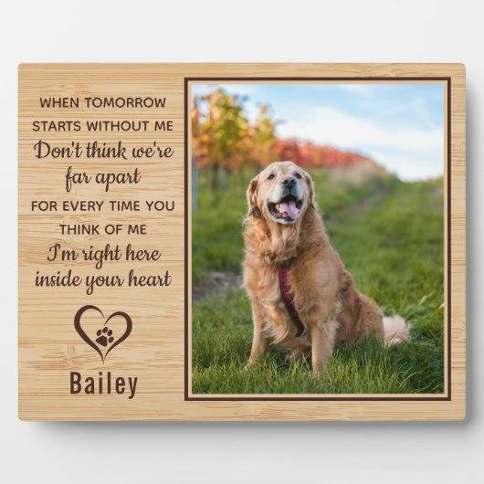 明日がペットの記念碑なしで始まる フォトプラーク (正面)