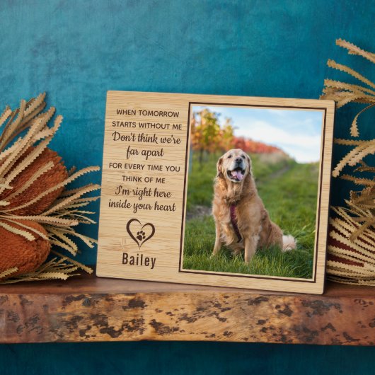 明日がペットの記念碑なしで始まる フォトプラーク (側面)