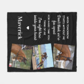 明日がペットの記念馬なしで始まる フリースブランケット (正面(横))