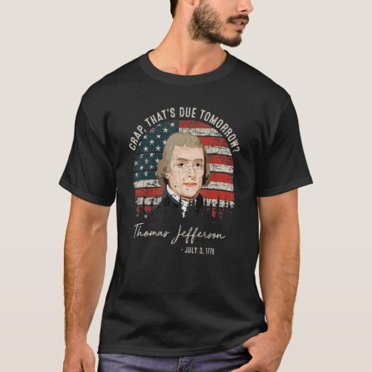 明日が期限のクラップThomas Jefferson 1 Tシャツ (正面)