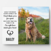 明日が私なしで始まるペットの犬の追悼 フォトプラーク (正面)