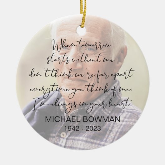 明日が私なしで始まる場合オーナメント セラミックオーナメント (正面)