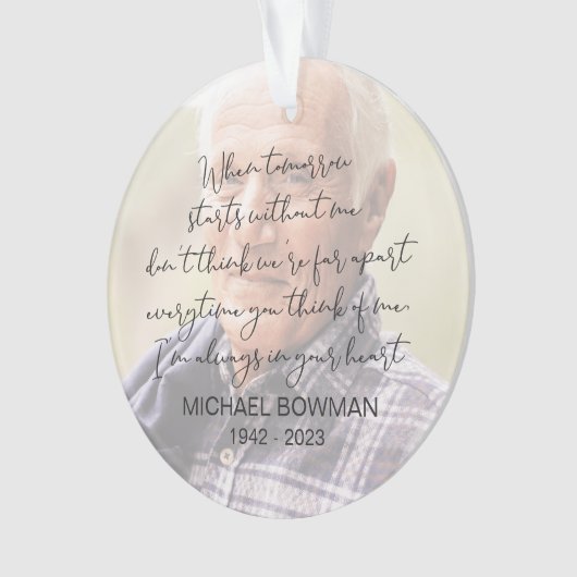 明日が私なしで始まる時アクリルオーナメント オーナメント (正面)