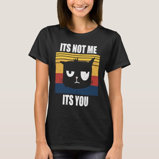 明日する気分じゃない ネコ 猫語録 1 Tシャツ (正面)