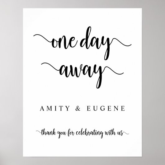 明日です、結婚式のリハーサルディナー歓迎ポス ポスター (正面)