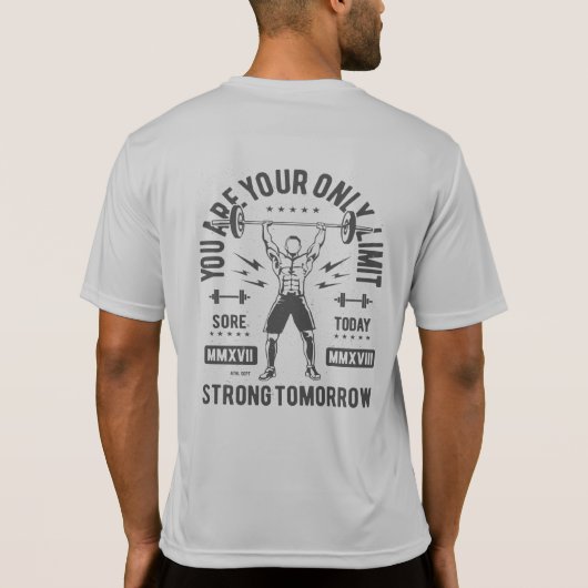 明日のために強くなるウェイトリフター Tシャツ (裏面)