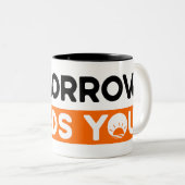 明日のニーズやる気を起こさせることわざマグ ツートーンマグカップ (正面右)