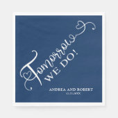 明日のリハーサルディナー結婚は スタンダードランチョンナプキン (正面)